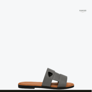 Double-Strap H Slide — FAWOYE handmade leather shoes