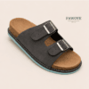 Two buckled Suede slide — FAWOYE handmade leather shoes