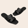 double-strap H-style slide — FAWOYE handmade leather shoes