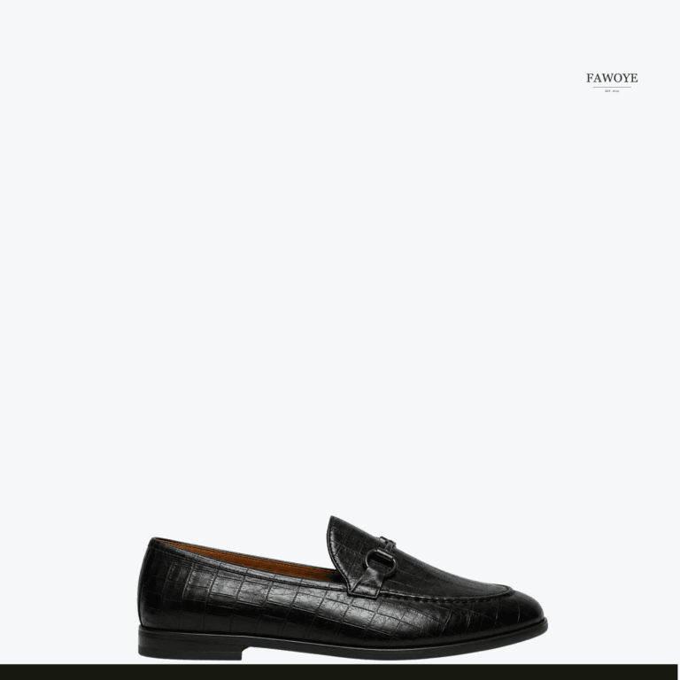 Croc-Texture Horsebit Loafer — FAWOYE handmade leather shoes