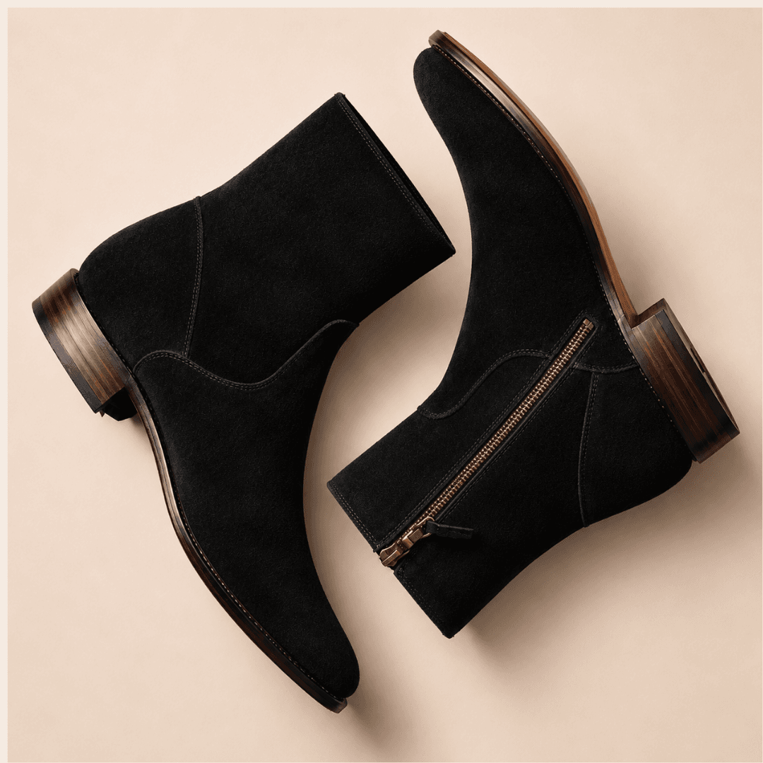Black Chelsea boot suited to formal and evening outfits