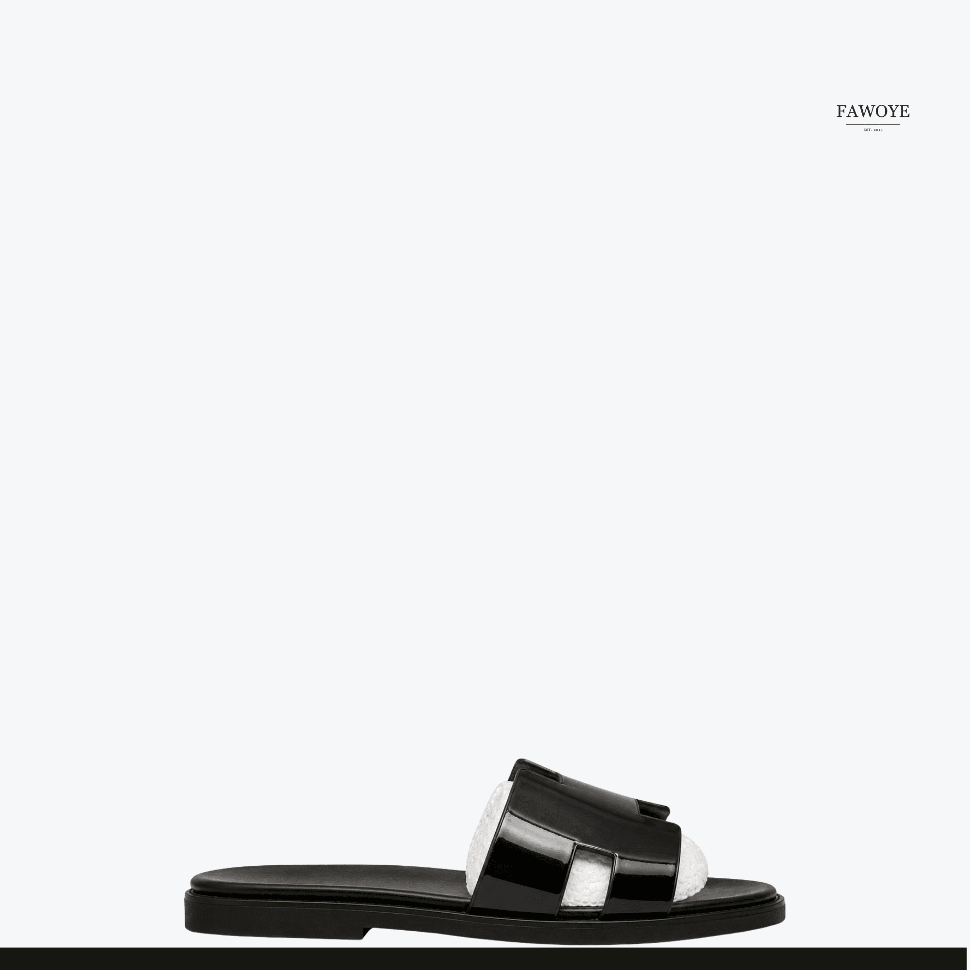 Black leather H-slide for formal native wear