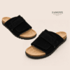 Two straps suede slide — FAWOYE handmade leather shoes