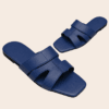 double-strap H-style slide — FAWOYE handmade leather shoes