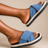 Blue Denim Cross Over — FAWOYE handmade leather shoes