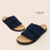 Two straps suede slide — FAWOYE handmade leather shoes
