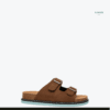 Two buckled Suede slide — FAWOYE handmade leather shoes