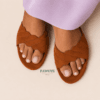 Wavy edge suede slide — FAWOYE handmade leather shoes