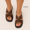 Twist knot Slide — FAWOYE handmade leather shoes