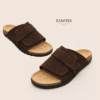 Two straps suede slide — FAWOYE handmade leather shoes