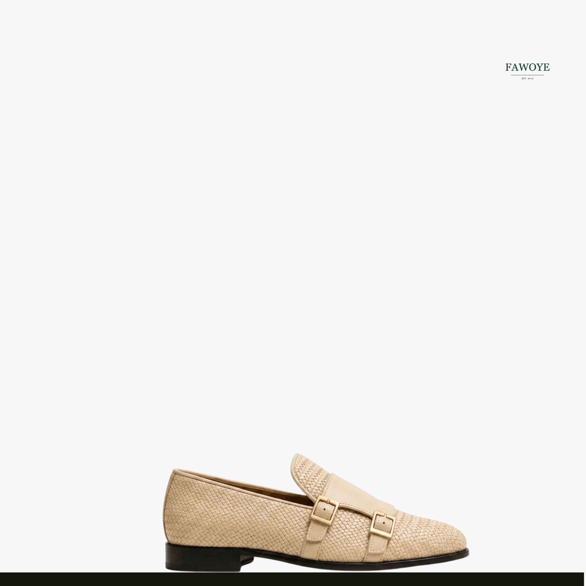Cream double monk-strap shoes for a groom’s formal outfit