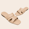 double-strap H-style slide — FAWOYE handmade leather shoes