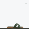 knotted-strap square-toe slide — FAWOYE handmade leather shoes
