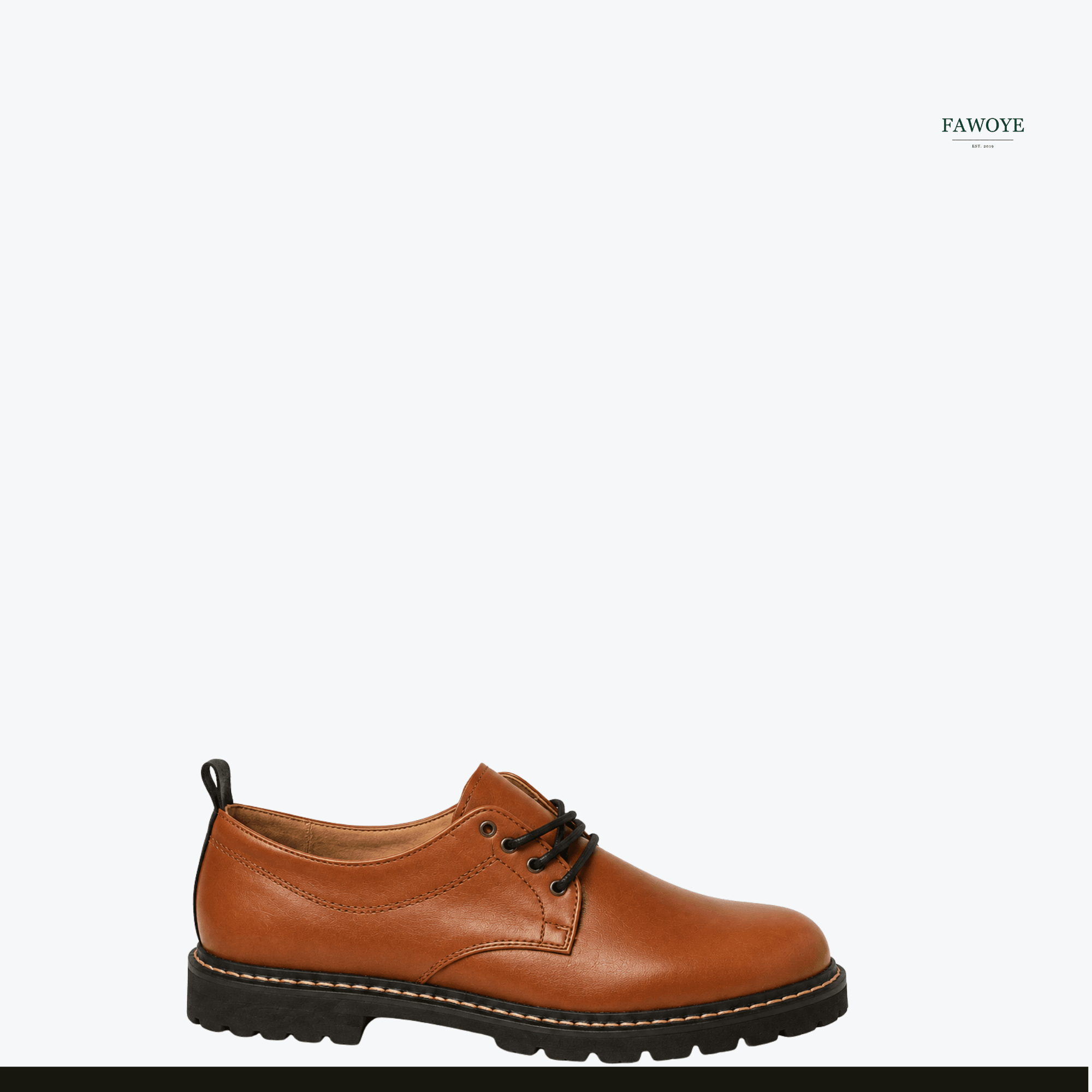 Brown lace-up Derby shoes for an office commute