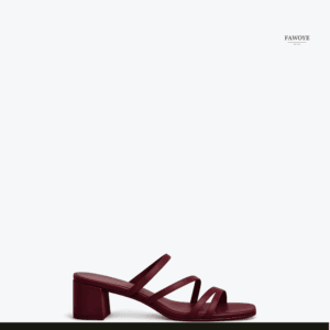 Strappy Block Heel Mule — FAWOYE handmade leather shoes