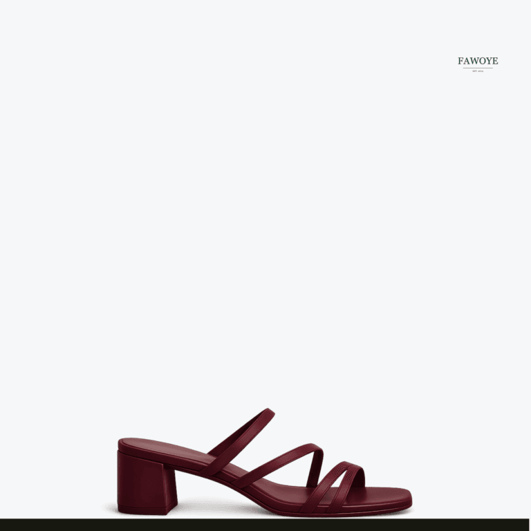 Wine strappy block heels for a Nigerian owambe outfit