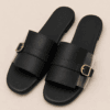 Leather & Transparent Single-Strap Slide — FAWOYE handmade leather shoes