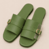 Leather & Transparent Single-Strap Slide — FAWOYE handmade leather shoes