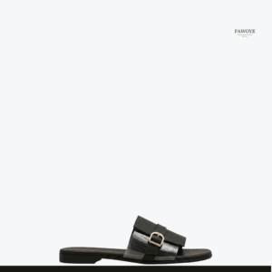 Leather & Transparent Single-Strap Slide — FAWOYE handmade leather shoes