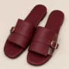 Leather & Transparent Single-Strap Slide — FAWOYE handmade leather shoes