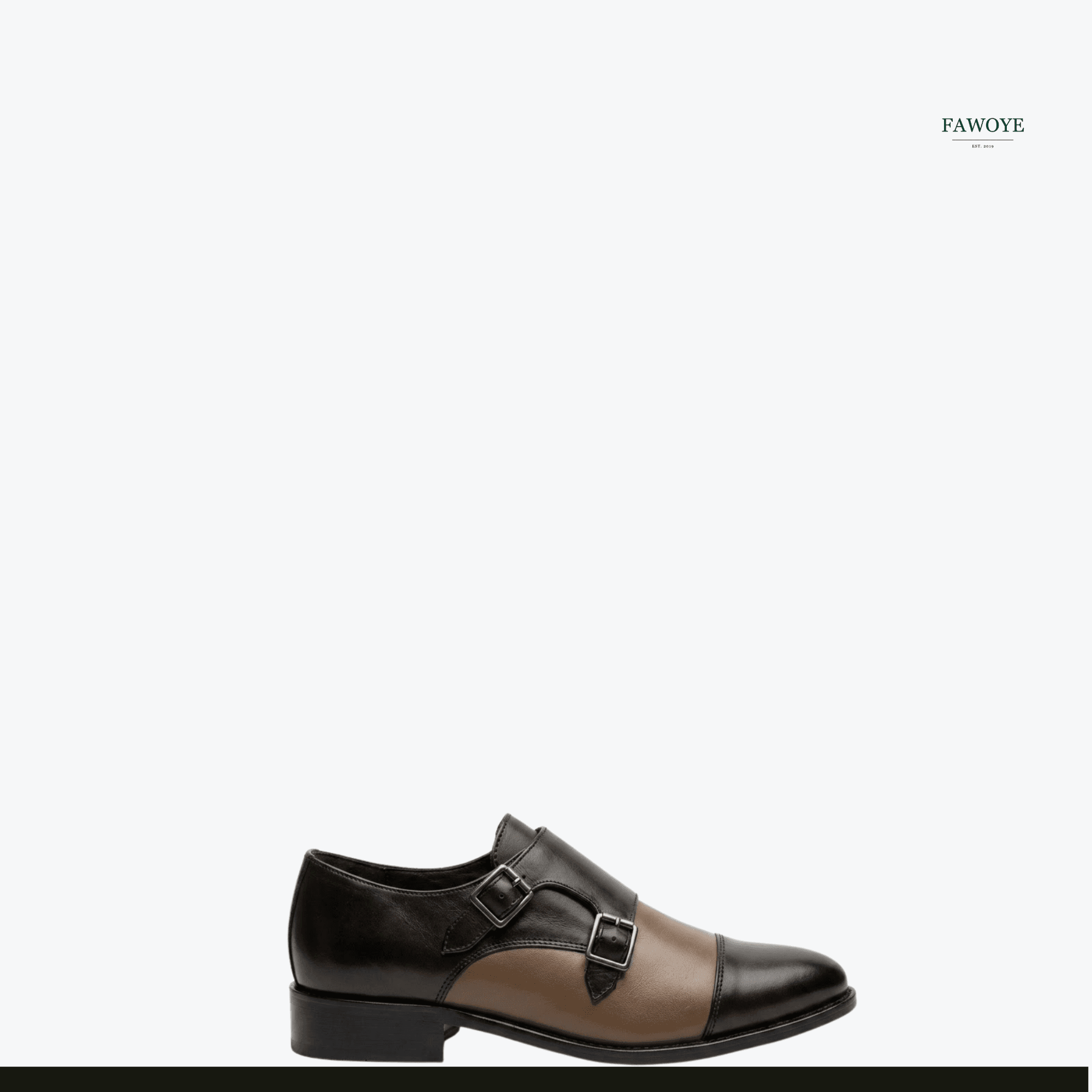 Two-tone double monk strap shoes for a statement traditional outfit