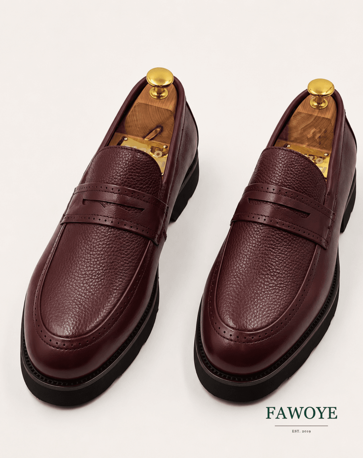 Wine penny loafers for cream senator wear