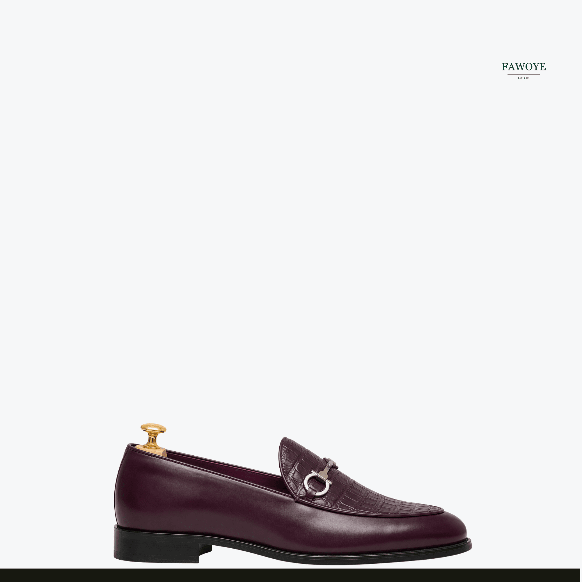 Wine textured horsebit loafers for traditional wedding attire