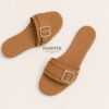 FAWOYE single-strap buckle leather slide