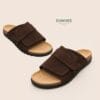 Suede Cross Band Slide — FAWOYE handmade leather shoes