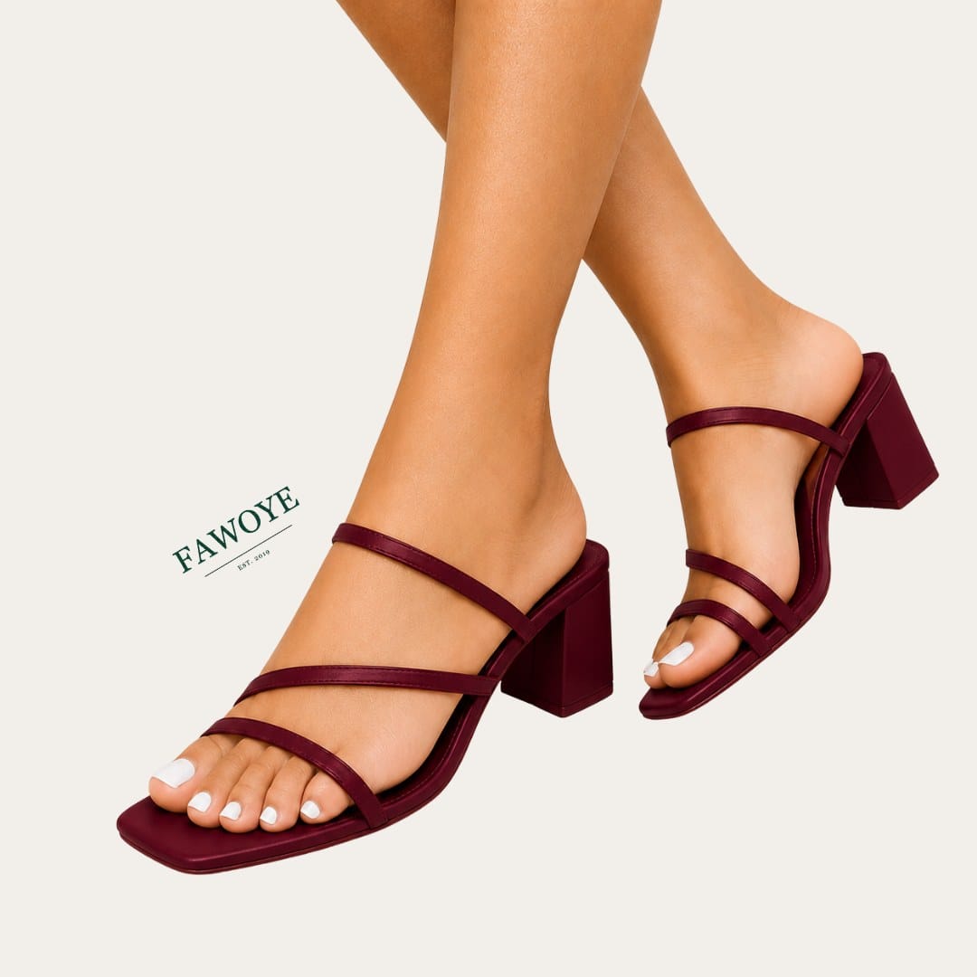 FAWOYE strappy block heel mule for owambe