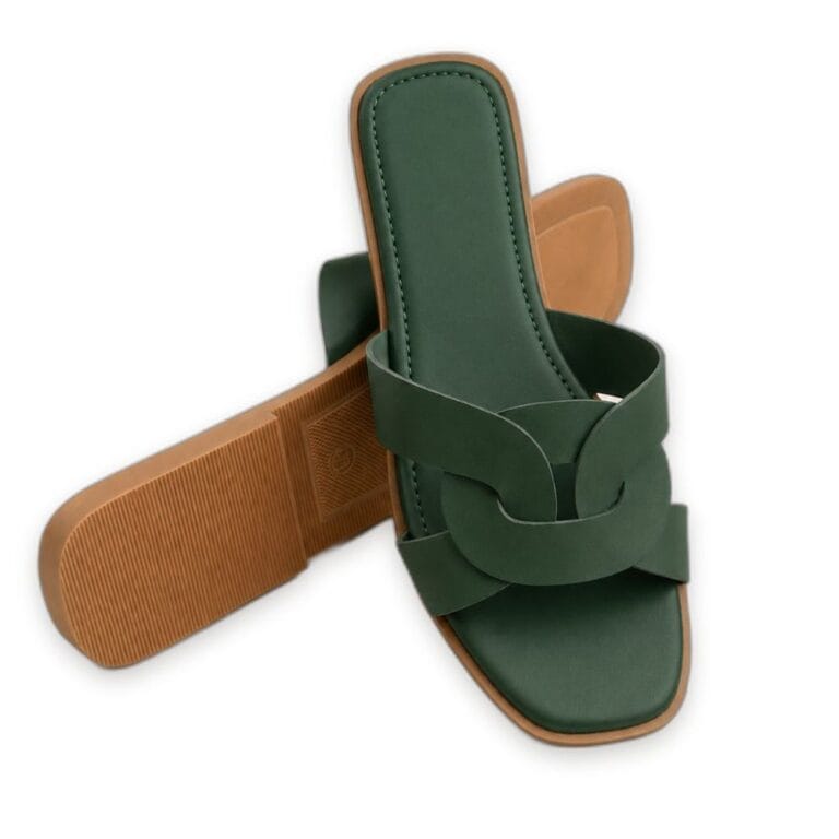 FAWOYE crossed leather slide, handmade in Nigeria