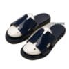Navy shiny leather H-Band slide handcrafted by FAWOYE