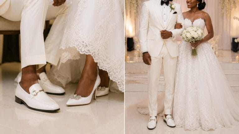 Comfortable wedding shoes for a Nigerian bride and groom